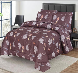 DARK BROWN PURE COTTON BEDSHEET SET - 3PCS