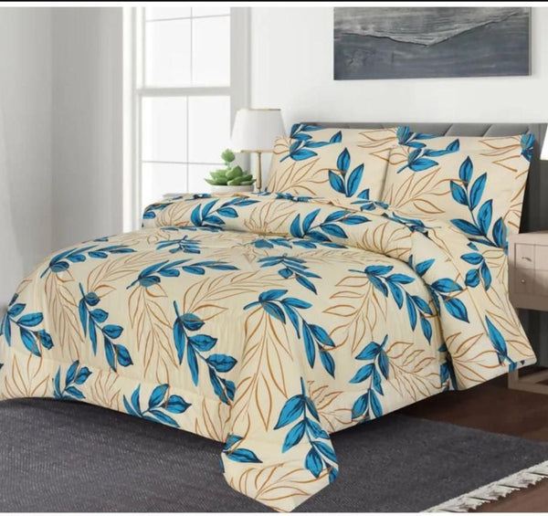 CREAM PURE COTTON BEDSHEET SET - 3PCS