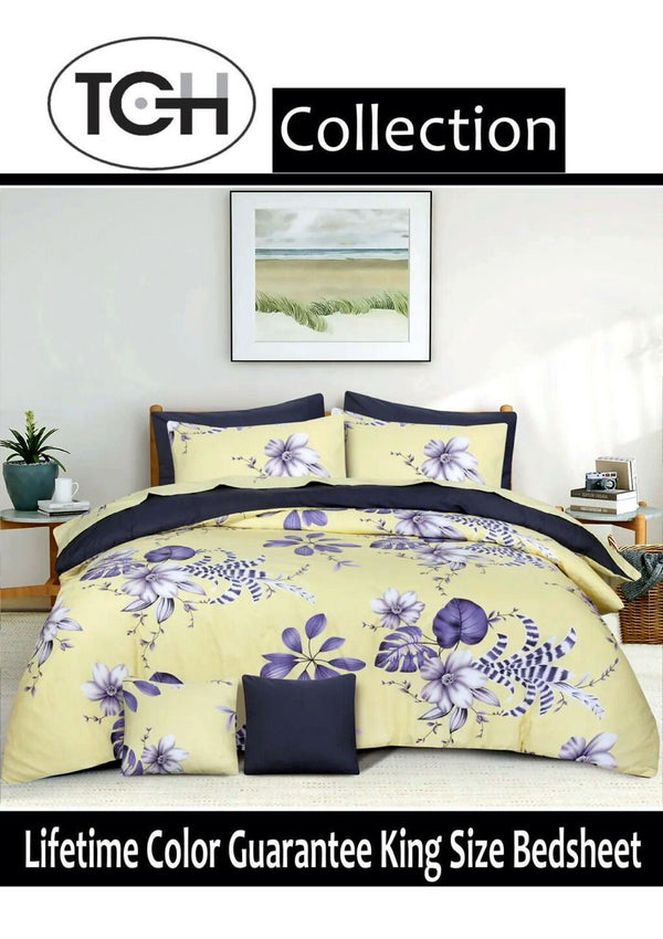 LIGHT YELLOW COMFORTER SET - 6PCS