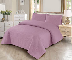 MUTED PINK BEDSPREAD SET - 3PCS