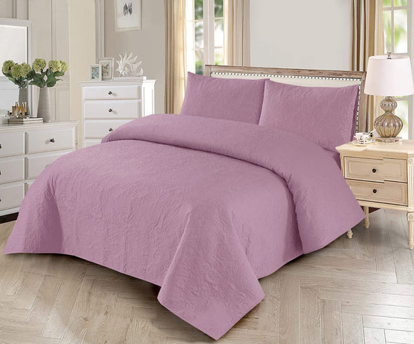 MUTED PINK BEDSPREAD SET - 3PCS