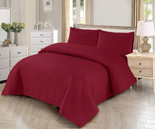 RED BEDSPREAD SET - 3PCS