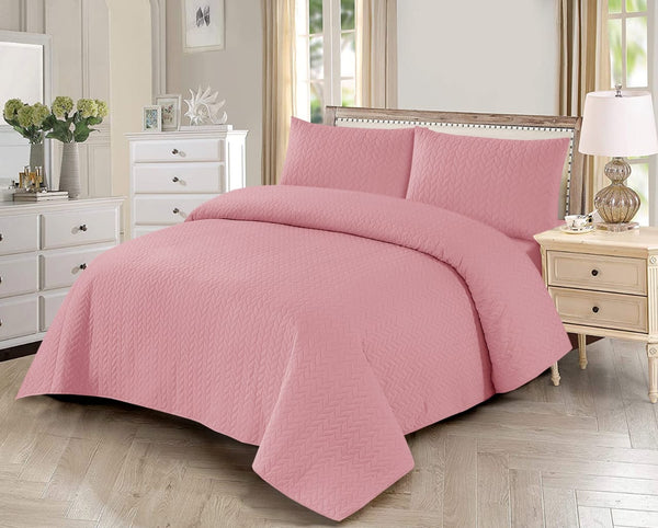 PINK BEDSPREAD SET - 3PCS