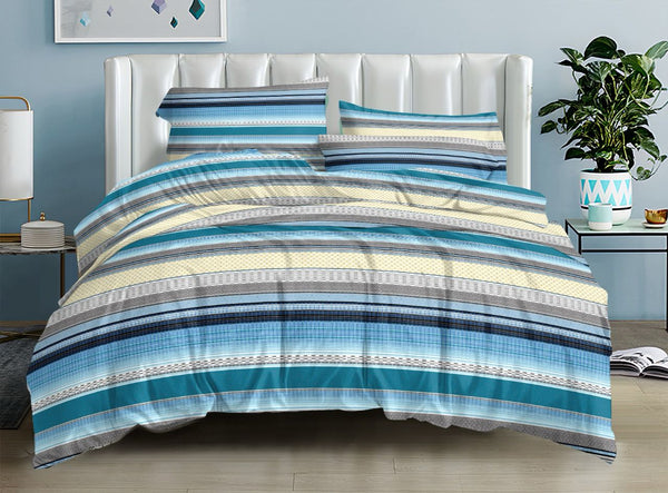 BLUE PRINTED BEDSPREAD - 3PCS
