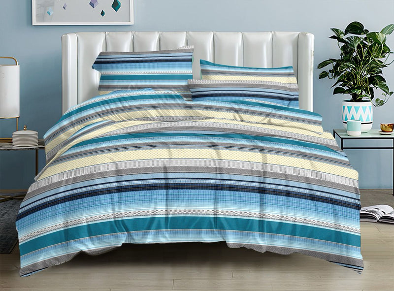 BLUE PRINTED BEDSPREAD - 3PCS