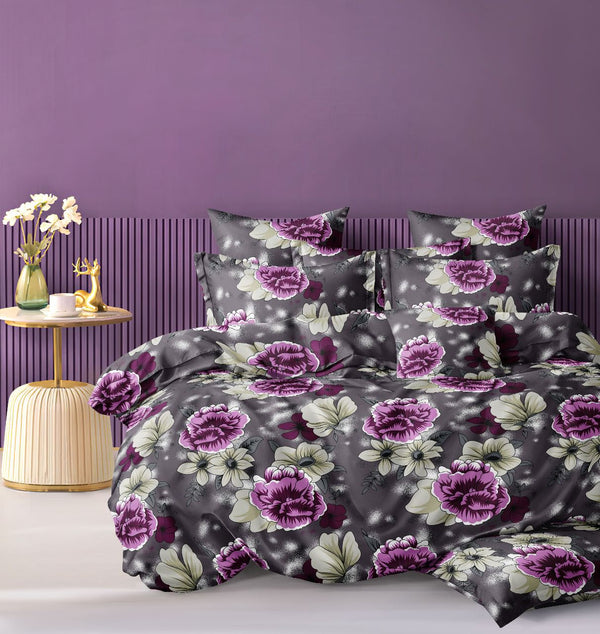 GRAY PRINTED BEDSPREAD - 3PCS