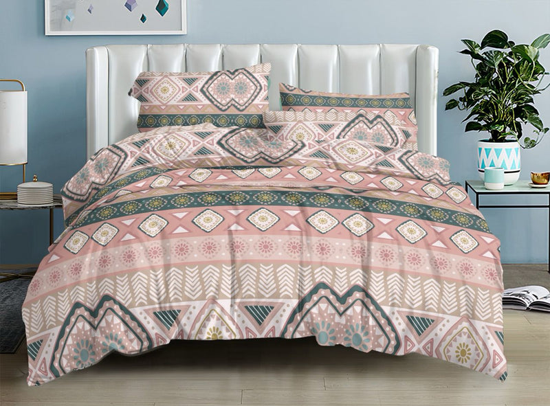 PINK PRINTED BEDSPREAD - 3PCS