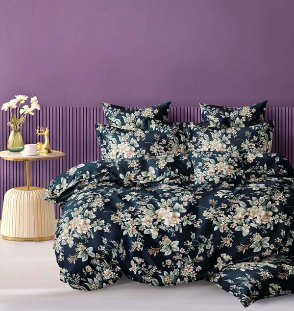 TEAL PRINTED BEDSPREAD - 3PCS