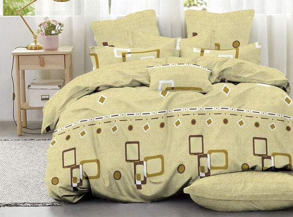 LIGHT BEIGE PRINTED BEDSPREAD - 3PCS