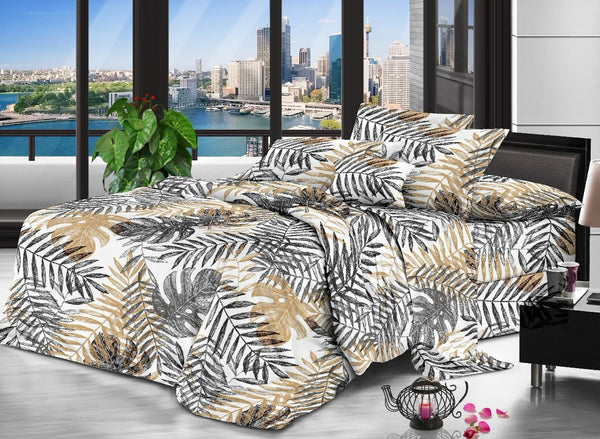 WHITE PRINTED BEDSPREAD - 3PCS