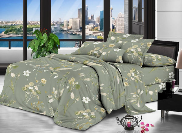 GREEN PRINTED BEDSPREAD - 3PCS