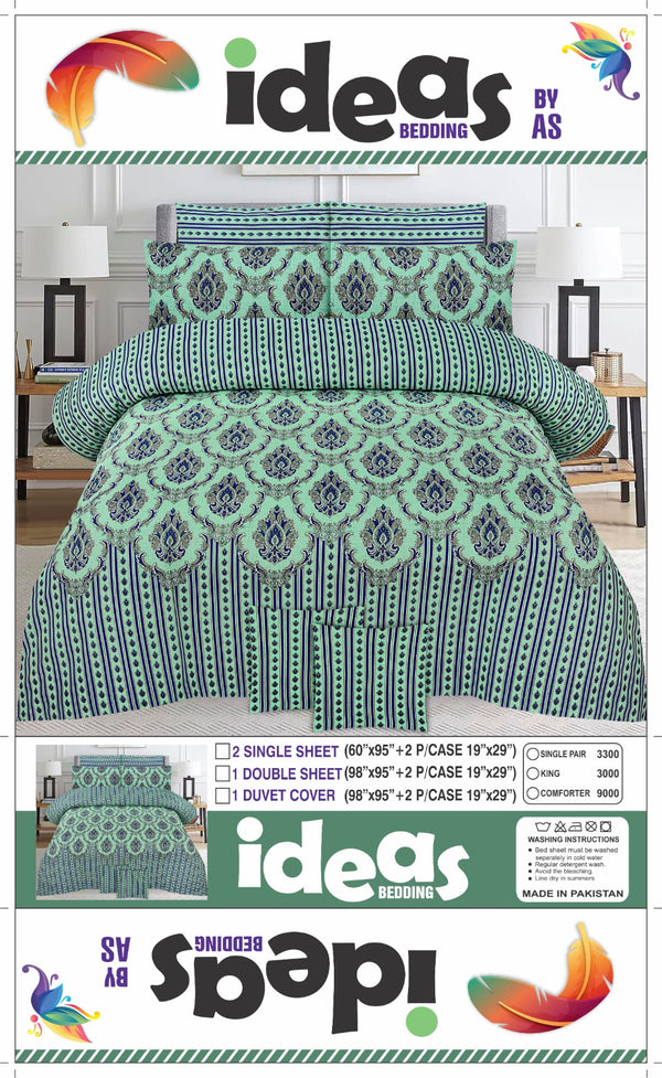 LIGHT GREEN BEDSHEET SET - 3PCS