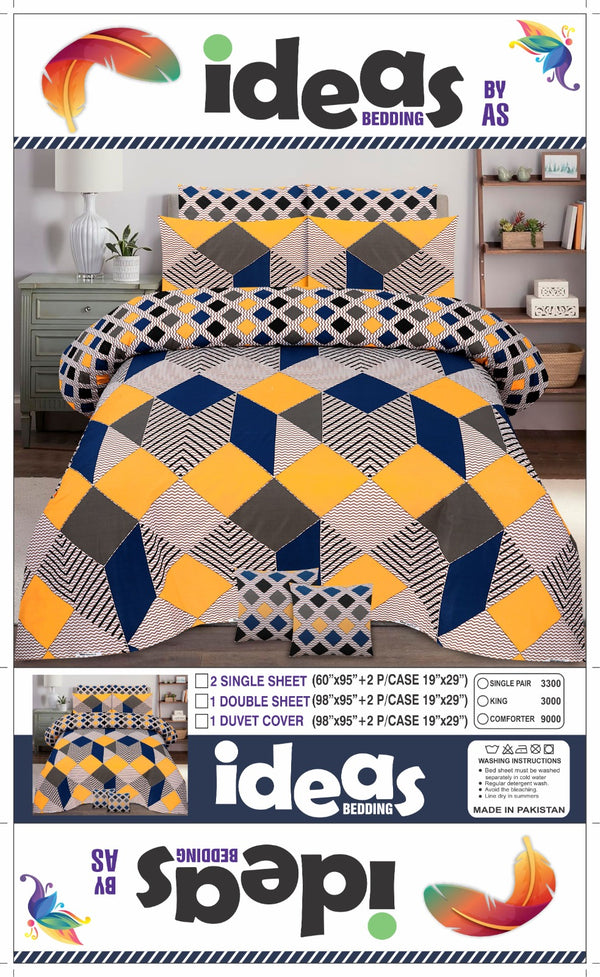 MIXED COLOR BEDSHEET SET - 3PCS