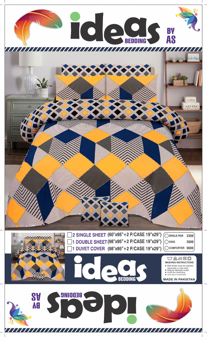 MIXED COLOR BEDSHEET SET - 3PCS