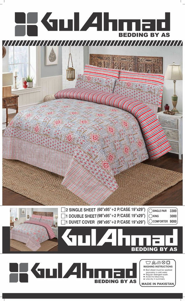 RED BEDSHEET SET - 3PCS