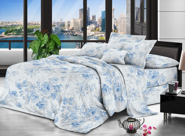 WHITE PRINTED BEDSPREAD - 3PCS