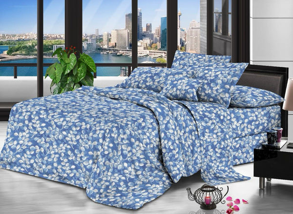 BLUE PRINTED BEDSPREAD - 3PCS