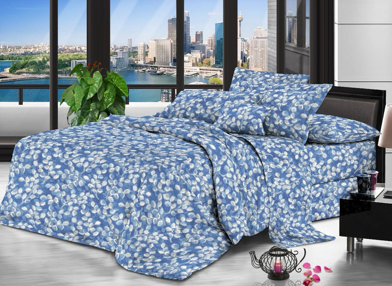 BLUE PRINTED BEDSPREAD - 3PCS