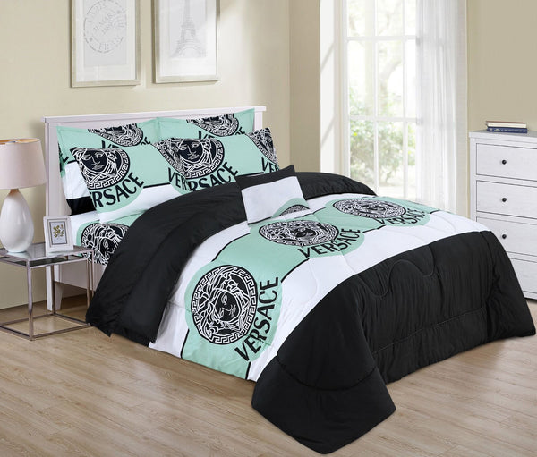 VERSACE LOGO BLACK & WHITE COLOR BRANDED BEDSHEET - 3PC