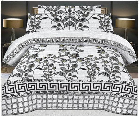 WHITE COLOR PURE COTTON BEDSHEET - 3PC