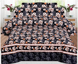DEEP BLACK COLOR PURE COTTON BEDSHEET - 3PC
