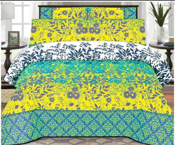 LEMON YELLOW COLOR PURE COTTON BEDSHEET - 3PC