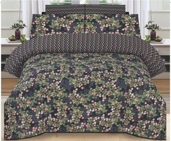 GRAY COLOR PURE COTTON BEDSHEET - 3PC