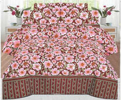 PINK COLOR PURE COTTON BEDSHEET - 3PC
