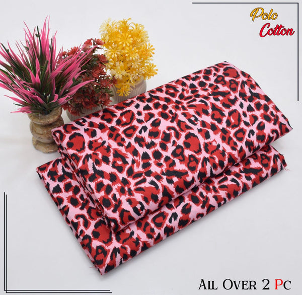 VIBRANT LEOPARD PRINT PATTERN LINEN SUIT - 2PC