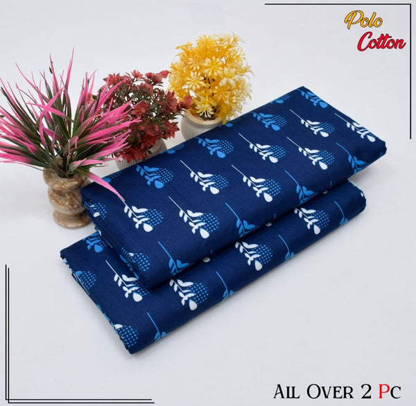 DEEP NAVY BLUE WITH SUBTLE PATTERN LINEN SUIT - 2PC