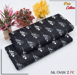 DEEP BLACK WITH SUBTLE PATTERN LINEN SUIT - 2PC
