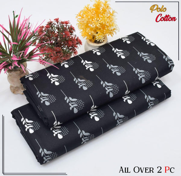 DEEP BLACK WITH SUBTLE PATTERN LINEN SUIT - 2PC