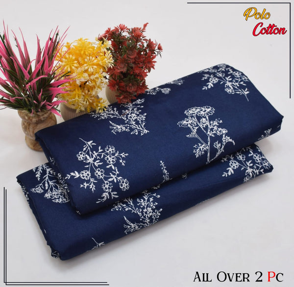 DEEP NAVY BLUE WITH SUBTLE PATTERN LINEN SUIT - 2PC