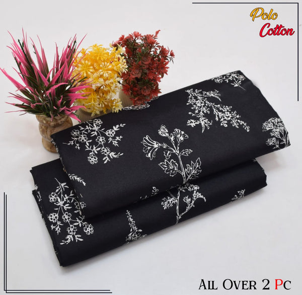 DEEP BLACK WITH SUBTLE PATTERN LINEN SUIT - 2PC