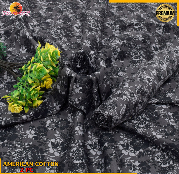DEEP CHARCOAL WITH SUBTLE PATTERN LINEN SUIT - 2PC