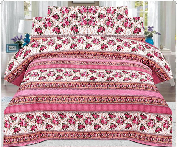 PINK COLOR PURE COTTON BEDSHEET - 3PC
