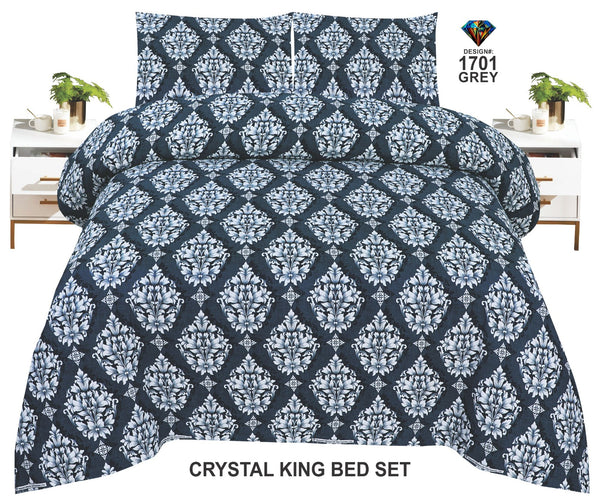 GREY COLOR PURE COTTON BEDSHEET - 3PC